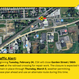 Garden Street / Railroad Crossing Closure, February 24th-March 5th